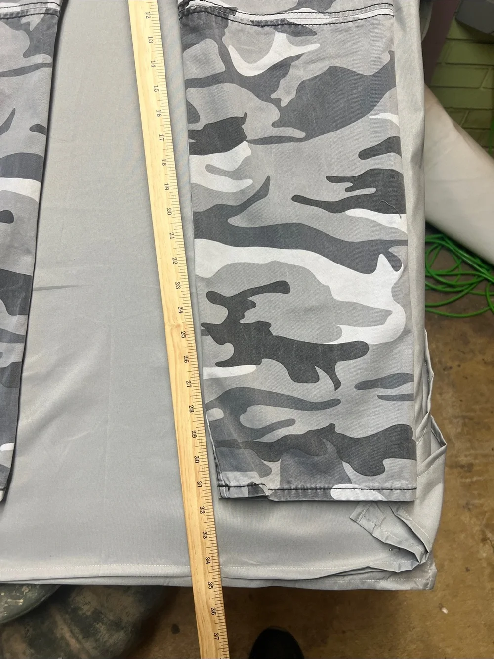True Religion Gray & White Camo Zip Pants